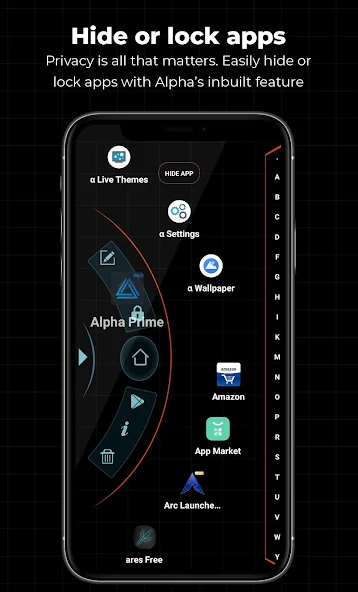 Round Home Alpha Hybrid Launcher 4D theme app