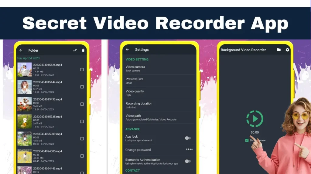 Background Secret Video Recorder App