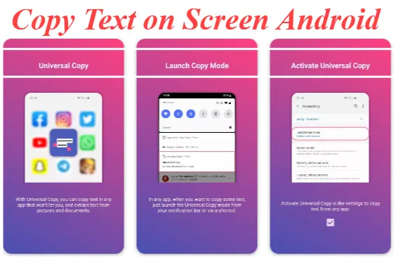 Copy Text on Screen Android