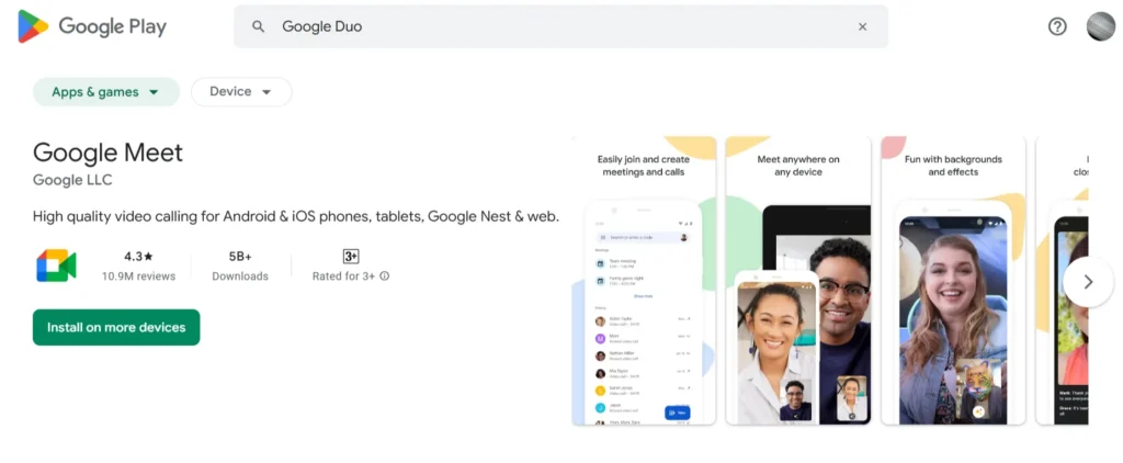 Google Duo Free Call Apps