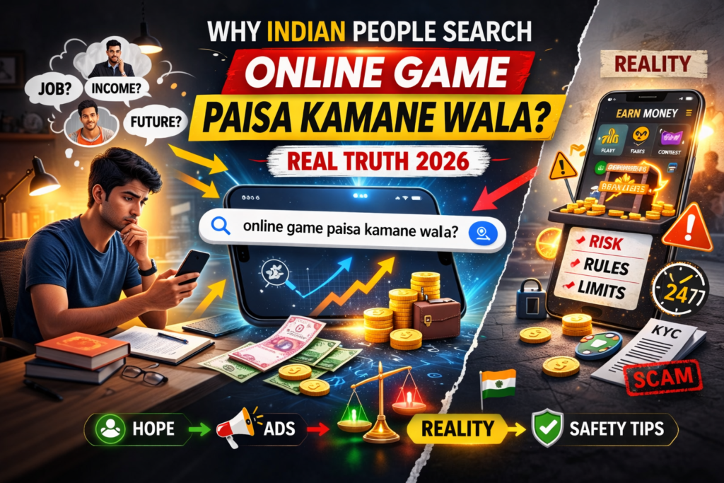 Why Indian People Search “Online Game Paisa Kamane Wala?” (2026 Real Reasons & Reality Check) 1 why indian people search online game paisa kamane wala