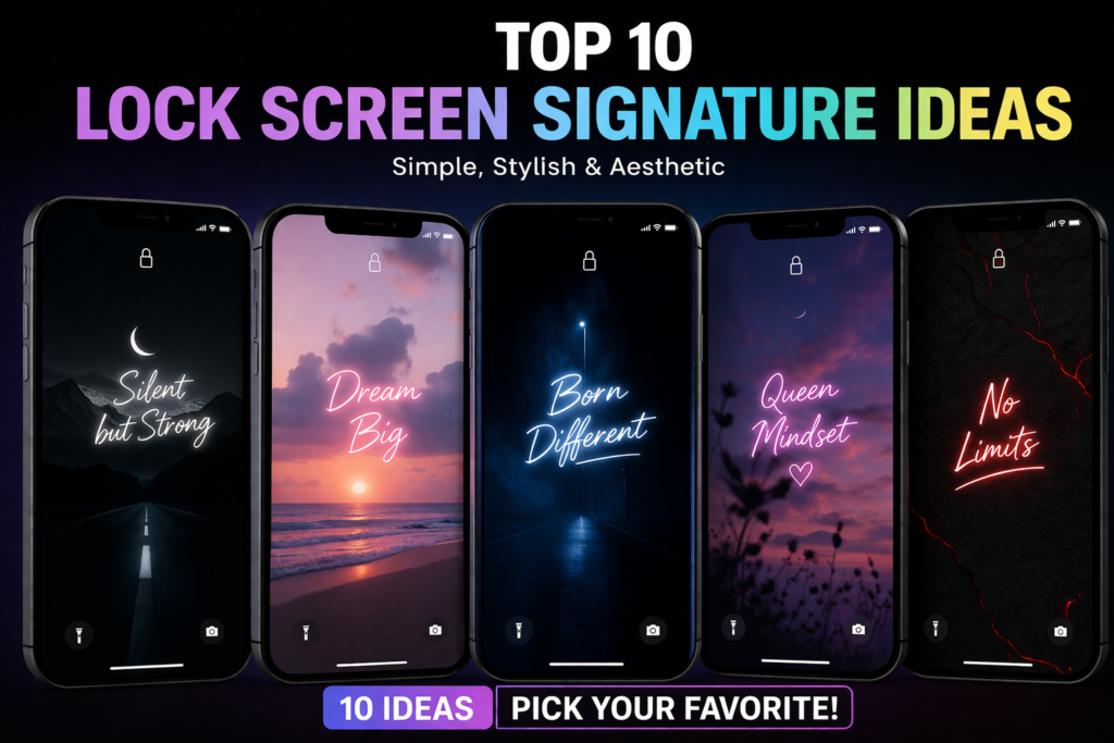 Lock Screen Signature Ideas