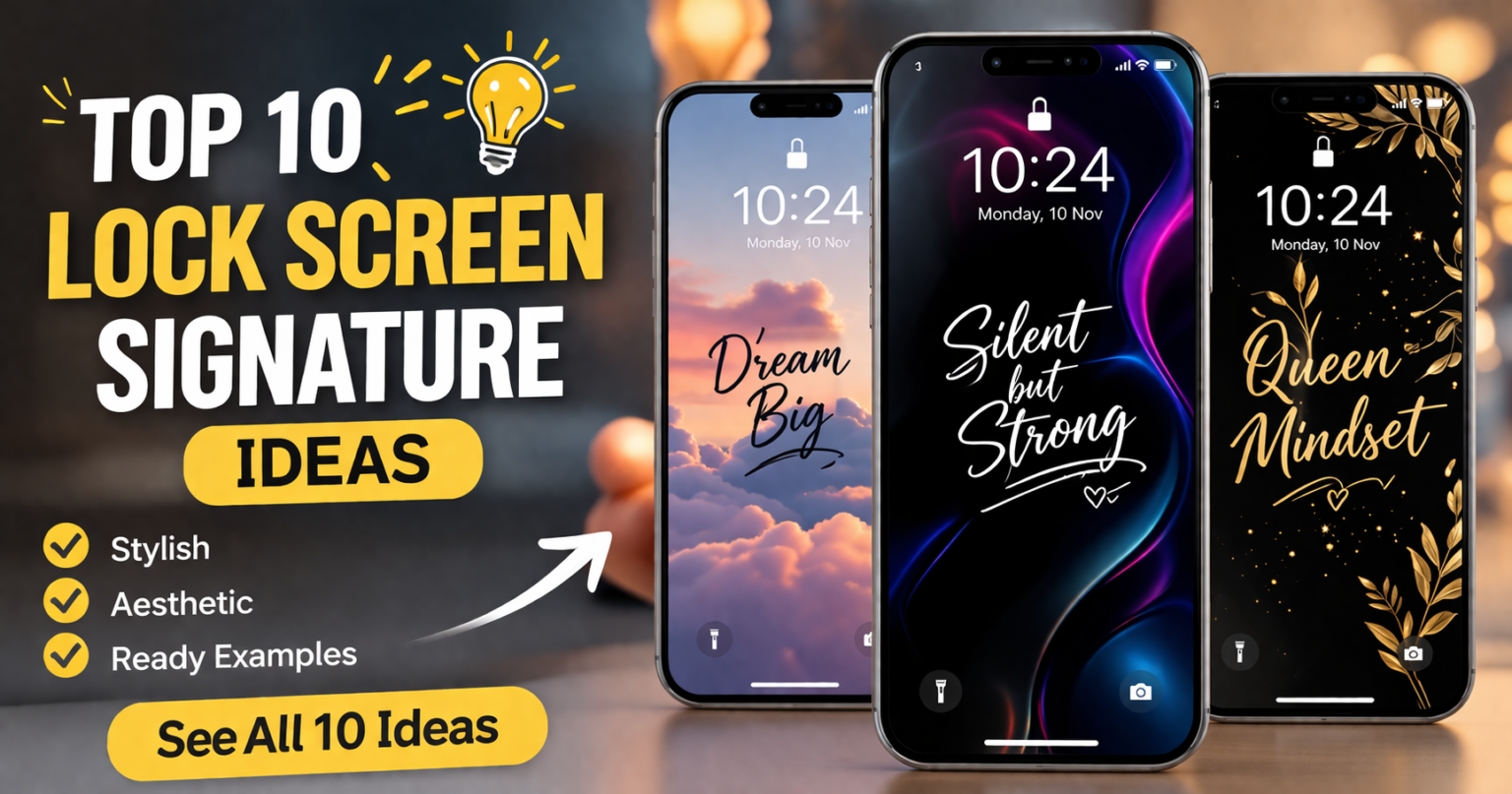 Stylish Lock Screen Signature Ideas For Android And IPhone » App TN