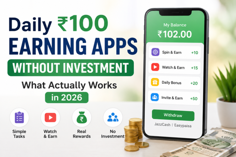 Daily ₹100 Earning Apps Without Investment: What Actually Works in 2026